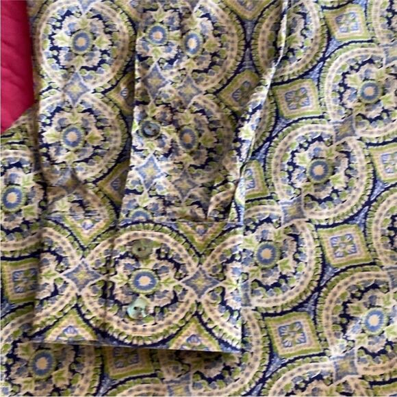 Robert Graham Men's Patterned Shirt - Green and Blue, XL - Picture 6 of 13